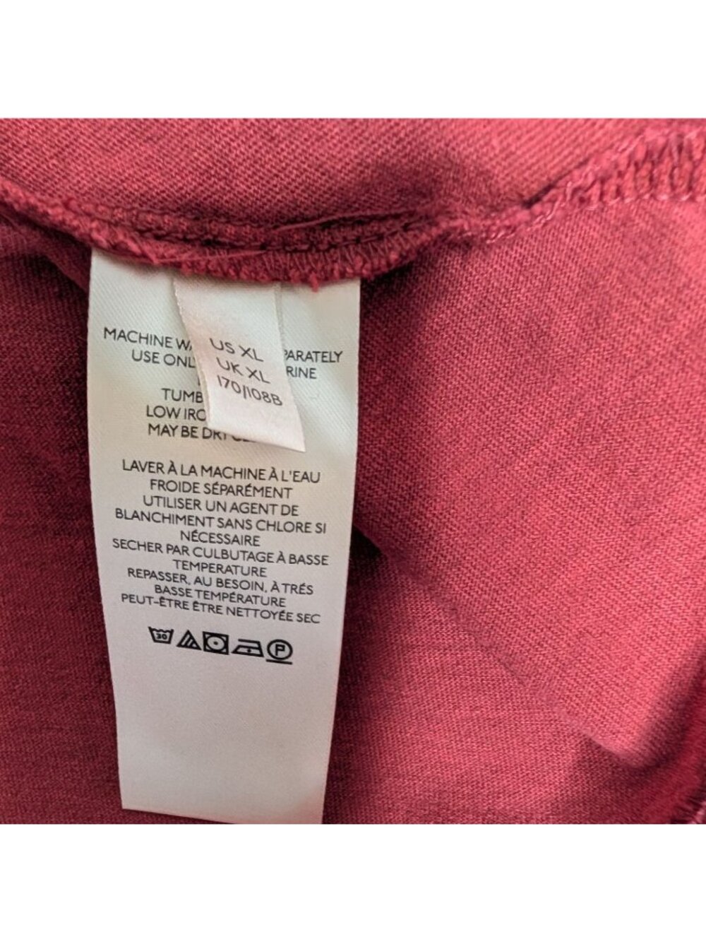 We The Free Womens Scoop Neck Long Sleeve Swing Top Maroon XL NWOT Cotton - Picture 7 of 13